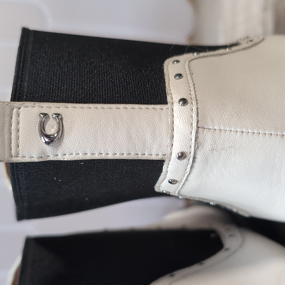 Coach White and Black Leather Boots - Picture 6 of 14
